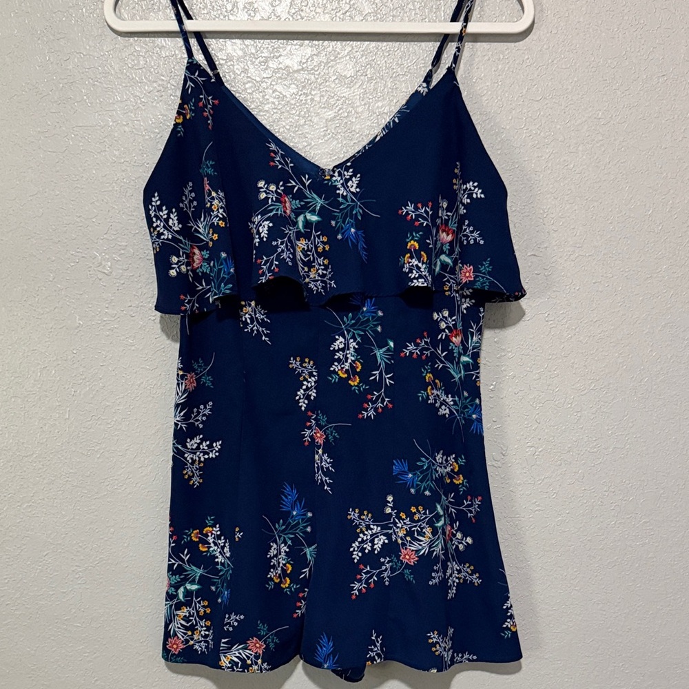 Floral Navy Blue Romper